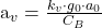 Rendered by QuickLaTeX.com \begin{equation*}  $a_v = \frac{k_v \cdot g_0 \cdot a_0}{C_B}$ \end{equation*}