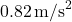 Rendered by QuickLaTeX.com 0.82 \, \text{m/s}^2